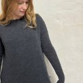 By Basics - 4504 Bubble Wool shirt wide r-neck ls - anthrasite melange