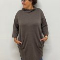 By Basics - 14005 sweat dress w/collar 3/4 s- earth melange