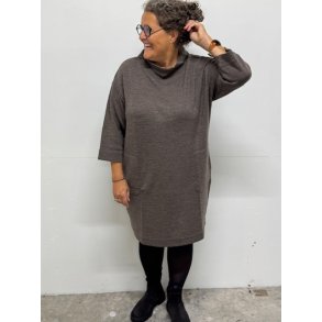 By Basics - 14005 sweat dress w/collar 3/4 s- earth melange