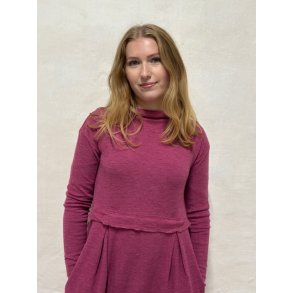 By Basics - 7045 dress long pleats & high neck - camelia melange