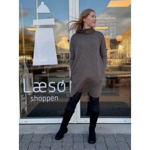 By Basics - 7501 dress wide roll neck - earth melange