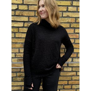 By Basics - 4501 Bubble Wool shirt wide w/large rollneck - black