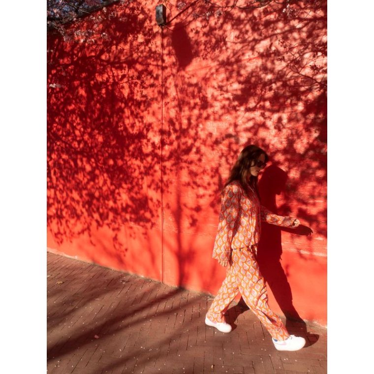 Craft Sisters - Classic Pyjamas Blockprint - mandarin