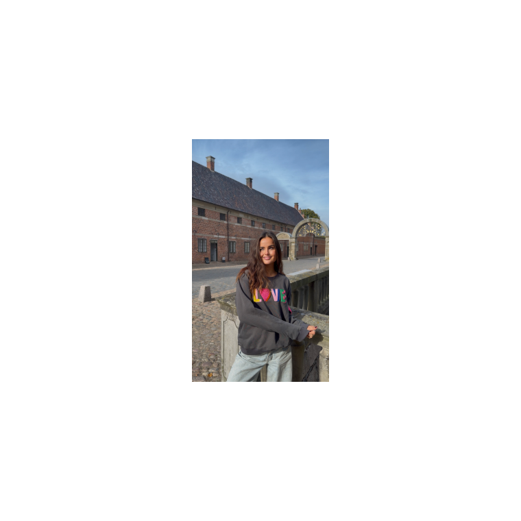 LULU�S LOVE - Love sweatshirt multi double - Gunmetal