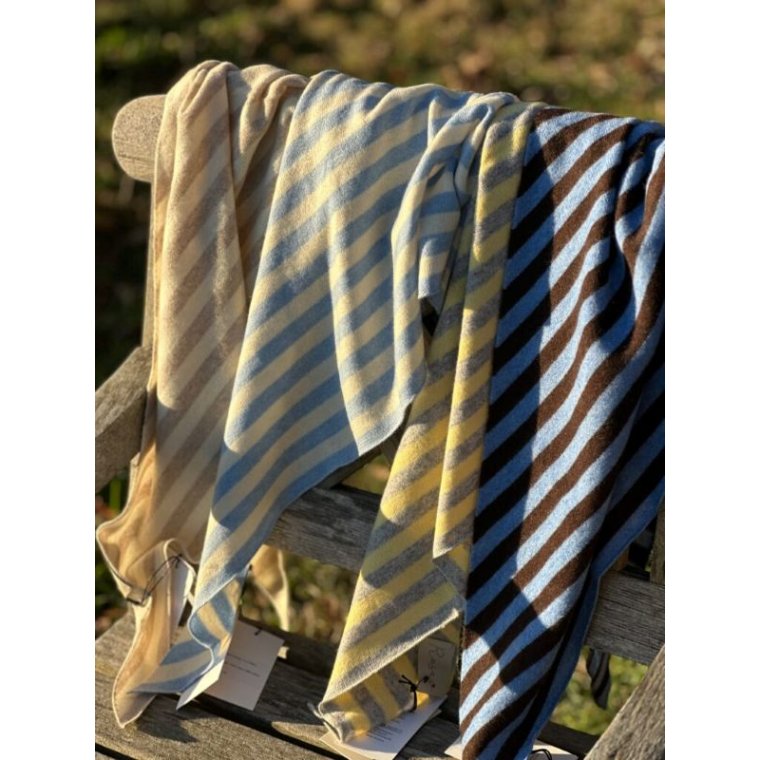 LULU�S LOVE - Cashmere small  striped scarf - nature/beige