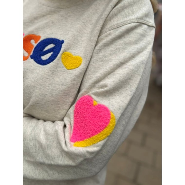 L�s� sweatshirt heart - Grey melange/multi