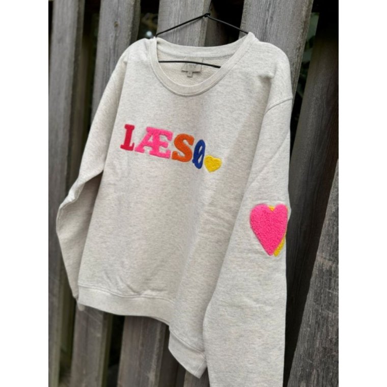 L�s� sweatshirt heart - Grey melange/multi