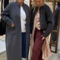 Frau - Chicago pure wool long coat - Dark Grey Melange