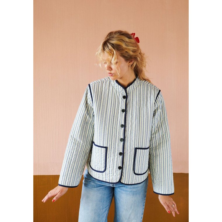 HABIBA - MIO QUILTED CHINA JACKET - SAPPHIRE