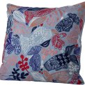 HABIBA - KOI EMBROIDERY CUSHION CASE - pastel blue	