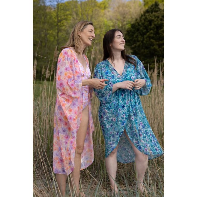All By Voss - Lucia Kimono - Botanical pansy