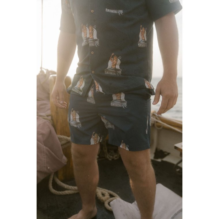 LAKOR - Save The Mermaids Short Sleeve Shirt - Midnight Navy