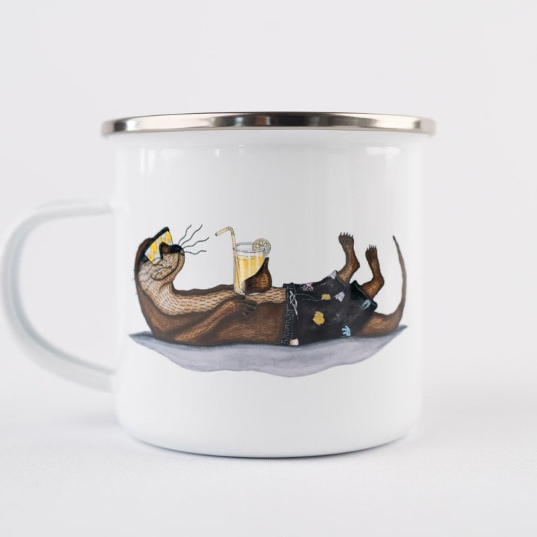 LAKOR - An Otter Vacation Enamel Mug