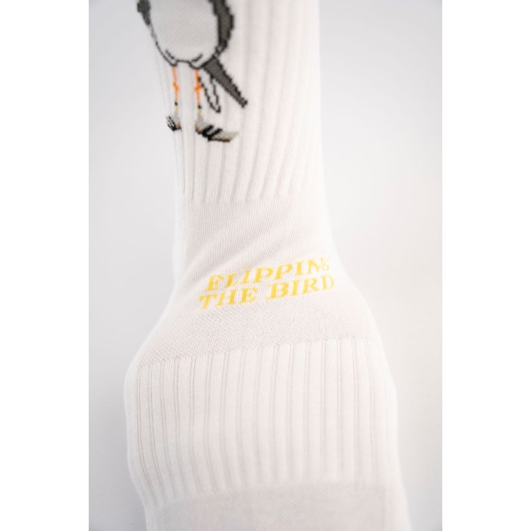 LAKOR - Flipping The Bird Tennis Socks - White