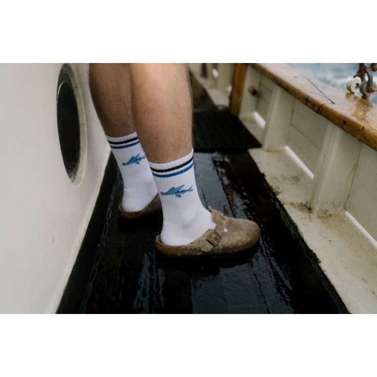 LAKOR - Fly Fish Tennis Socks - White