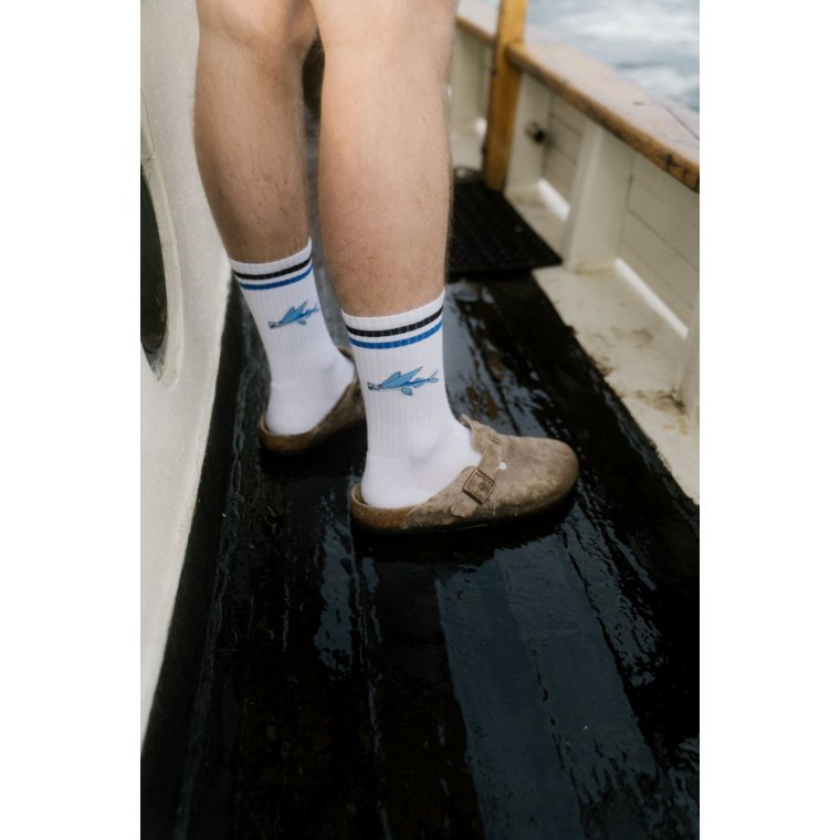 LAKOR - Fly Fish Tennis Socks - White