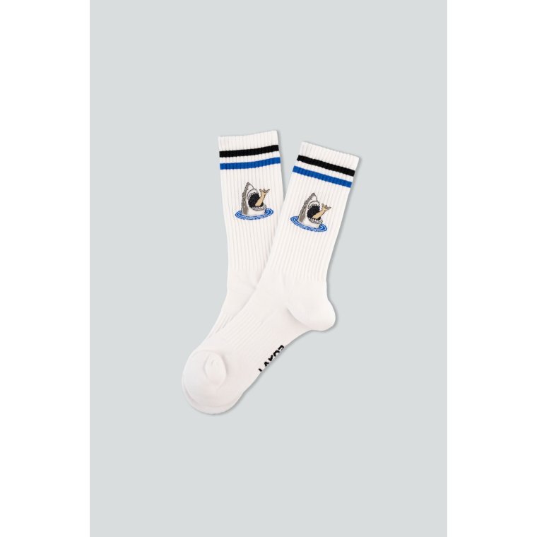 LAKOR - Shark Shaka Tennis Socks - White