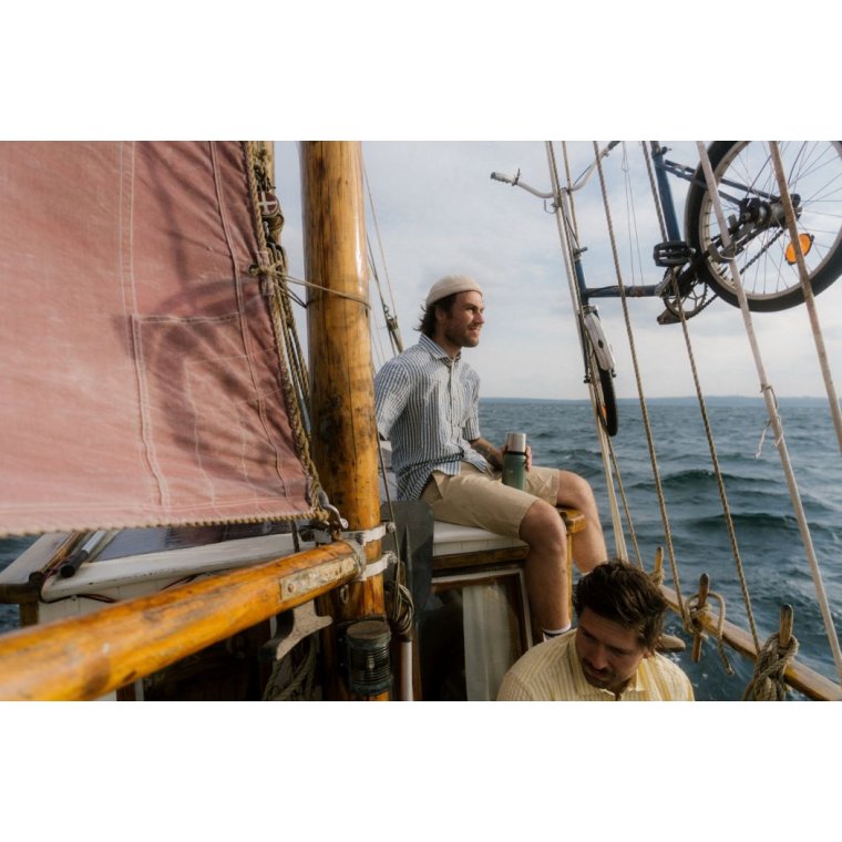 LAKOR - Seer Sucker Short Sleeve Shirt - Bering Sea