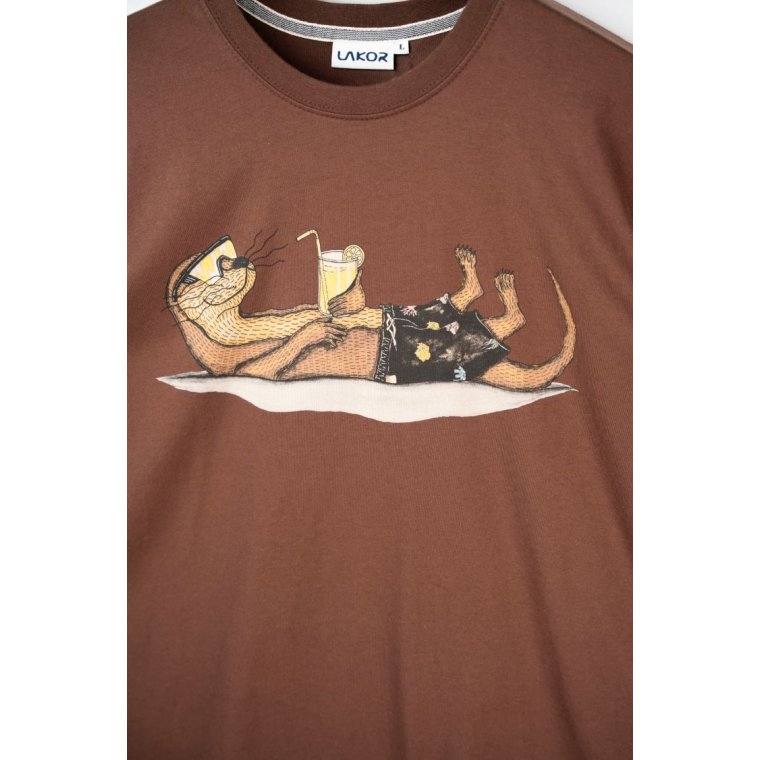 LAKOR - An Otter Vacation T-shirt - Chicory Coffee
