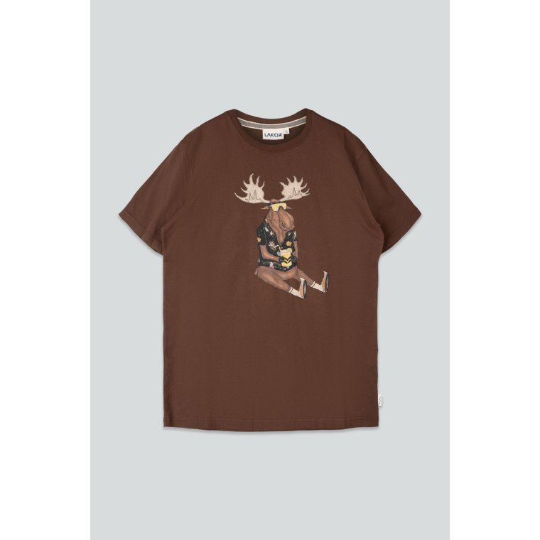 LAKOR - Booze Moose T-shirt - Chicory Coffee
