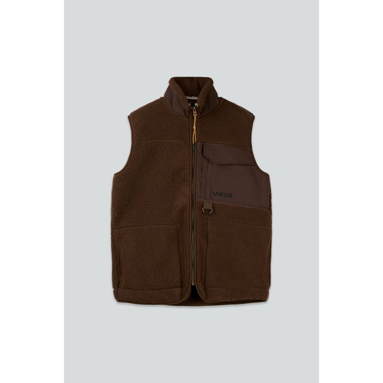 LAKOR - Bear Sherpa Vest - Coffee Bean