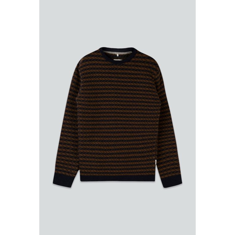 LAKOR - Faroese Fisher Knit - Navy/Brown