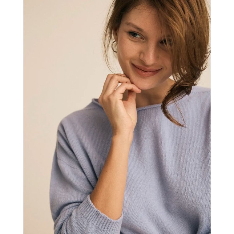 GORRIDSEN - Leda Blouse - wool - Pastel Blue