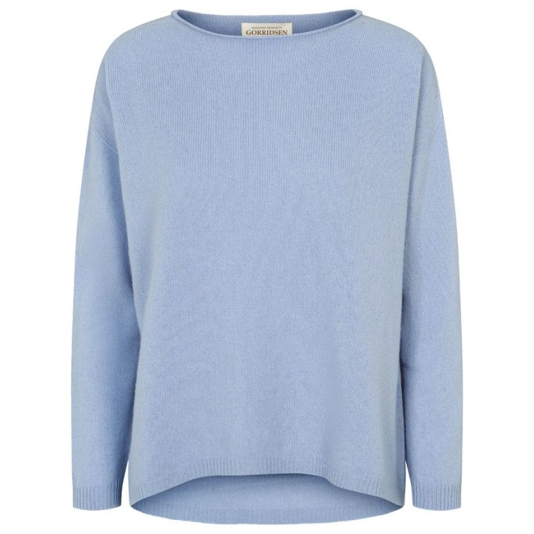 GORRIDSEN - Leda Blouse - wool - Pastel Blue