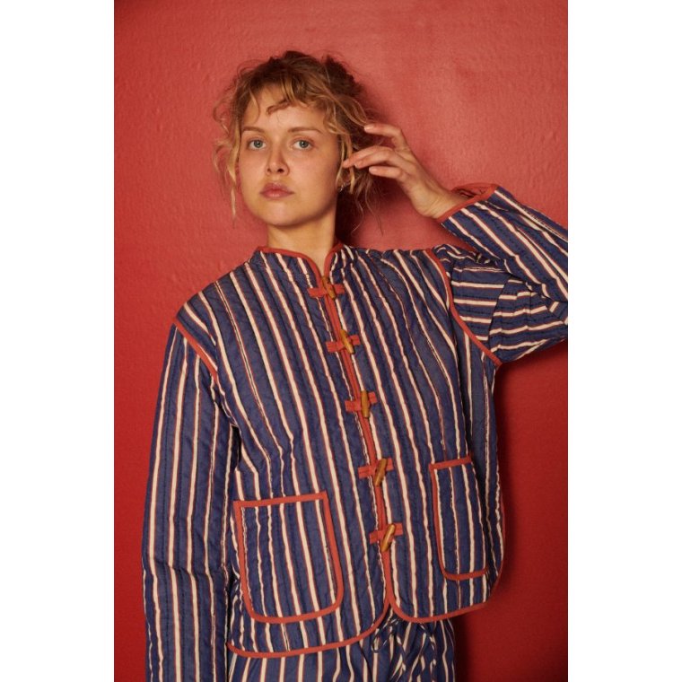 HABIBA - MARMI QUILTED CHINA JACKET - JAPAN BLUE