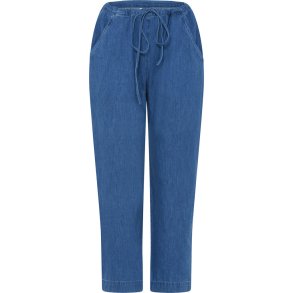 FRAU - Milano denim string ankle pant - Clear blue denim