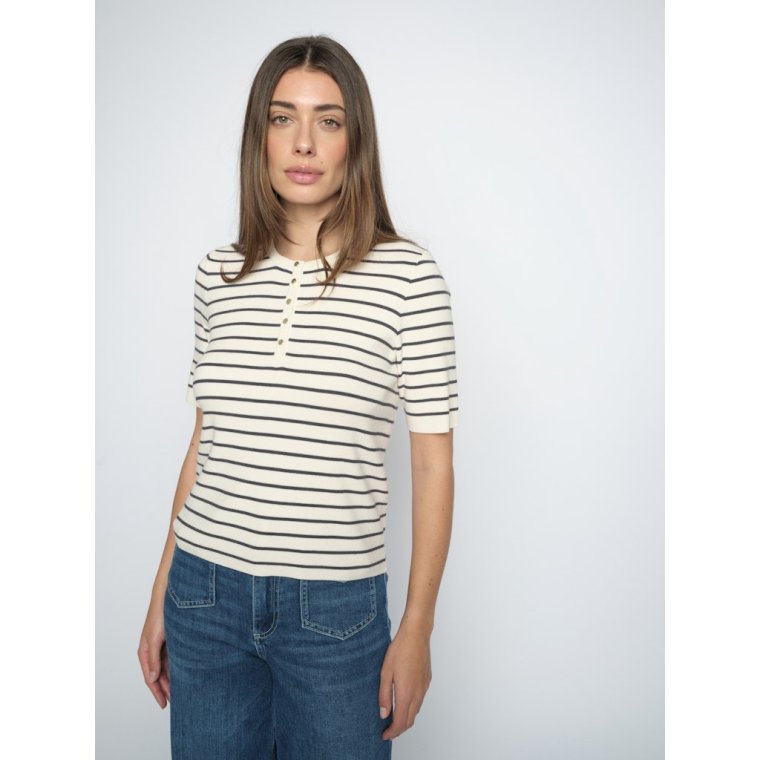 Mos Mosh - MMAliz Caliz Stripe SS Knit - India ink
