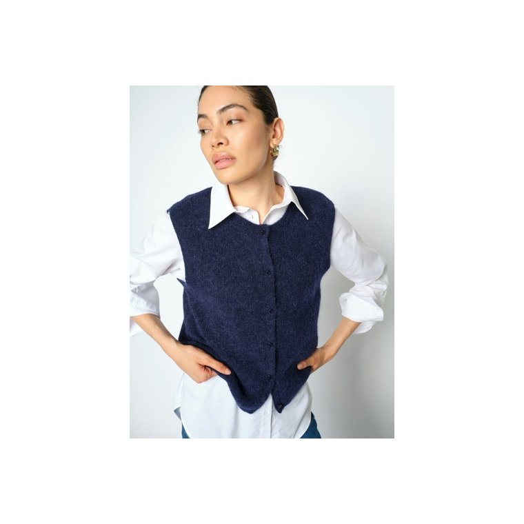 MOS MOSH - MMAlmine Thora Knit Vest - Maritime Blue
