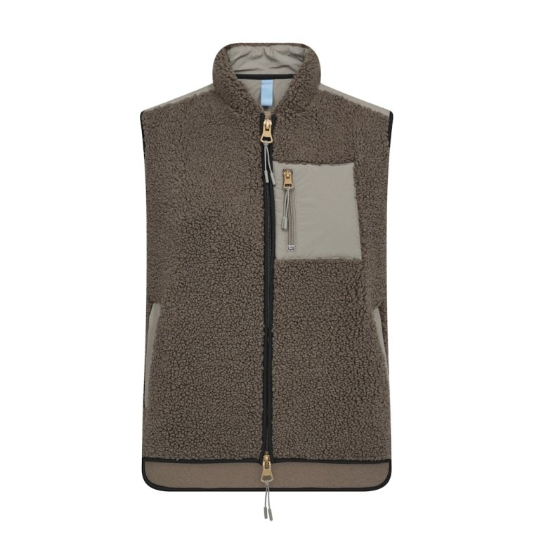 MOS MOSH - MMRowe Eli Teddy Vest - Dusty Olive