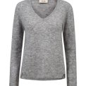 MOS MOSH - MMMape Sophia V-Neck Knit - Grey Melange