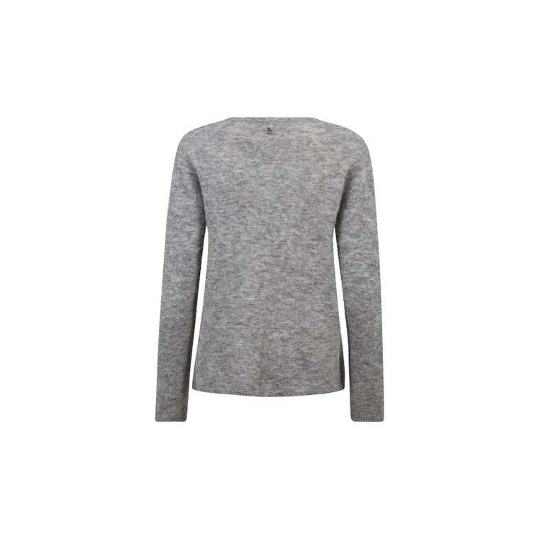 MOS MOSH - MMMape Sophia V-Neck Knit - Grey Melange