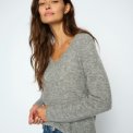 MOS MOSH - MMMape Sophia V-Neck Knit - Grey Melange