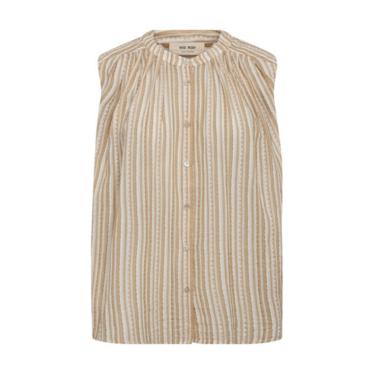 Mos Mosh - MMAmelia Stripe SL Blouse - Sesame