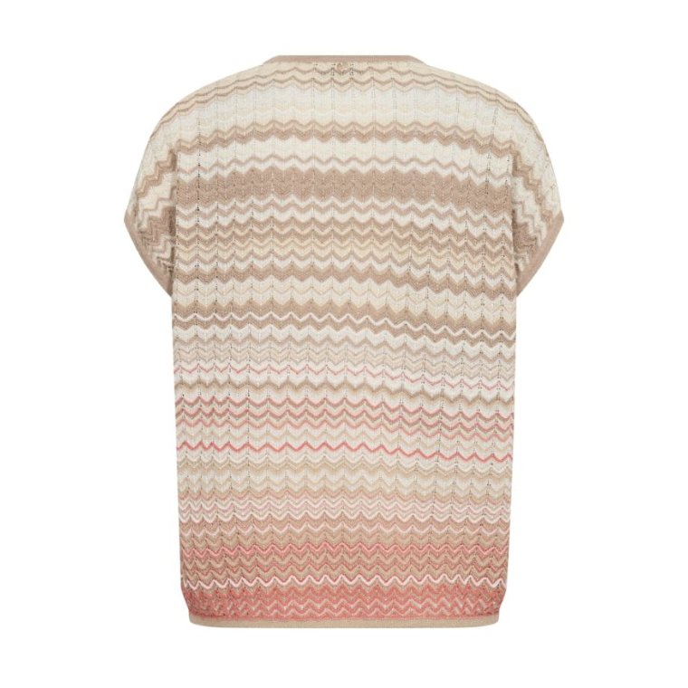 Mos Mosh - MMShani Zig-Zag V-neck Knit - Ecru