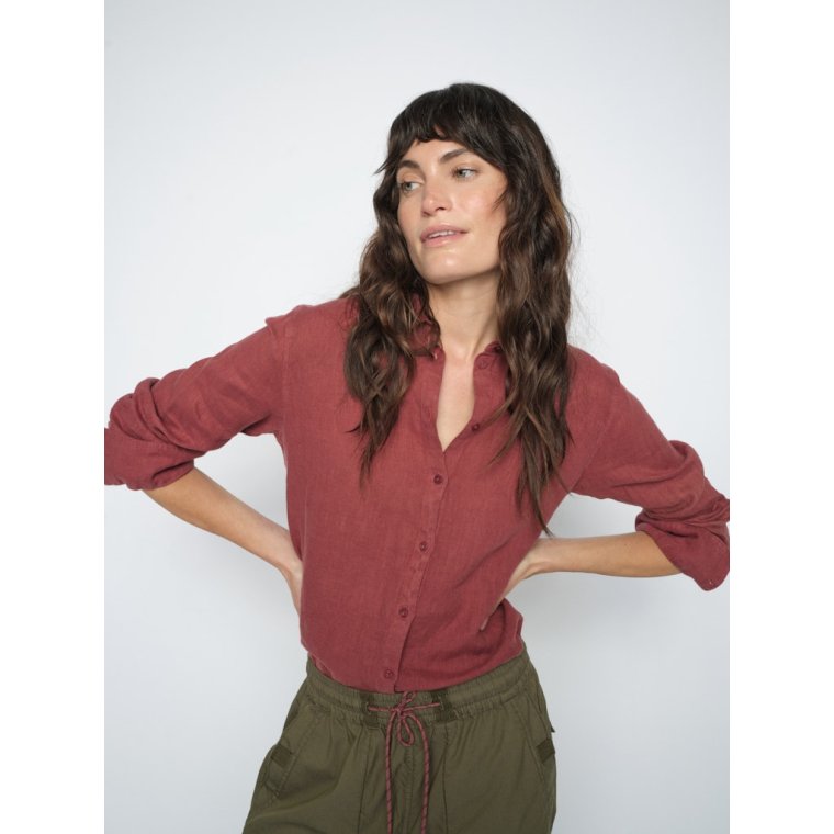 Mos Mosh - MMMArtina Linen Shirt - Cowhide
