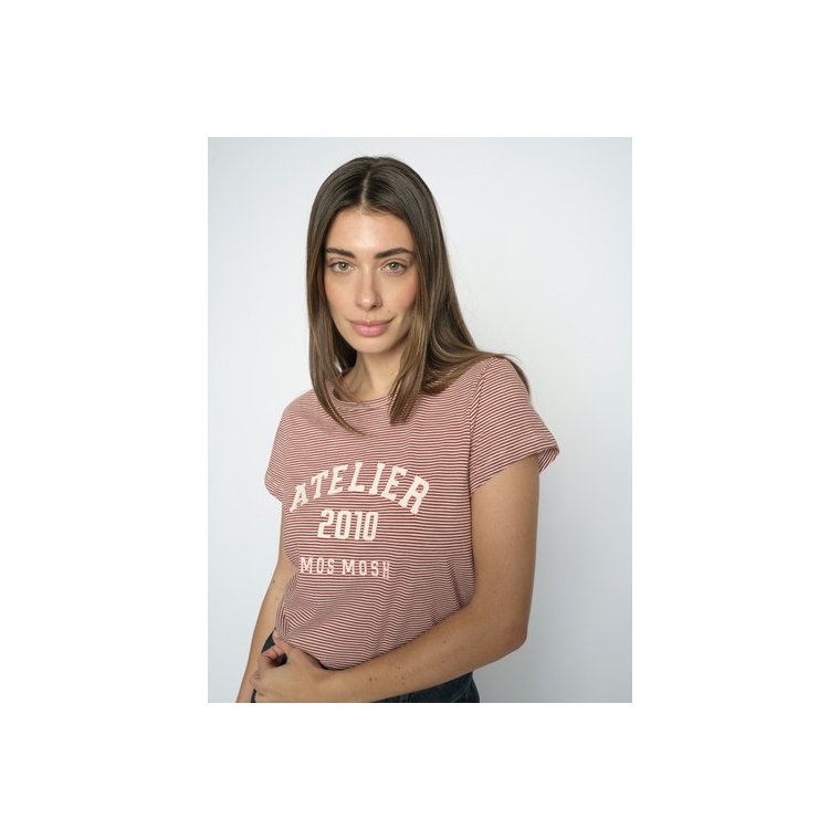 Mos Mosh - MMCamp O-SS Stripe Tee - Cowhide