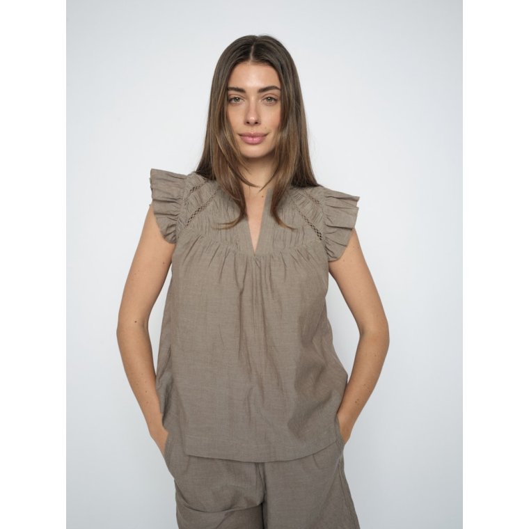 Mos Mosh - MMWoda Izha Blouse - Chocolate Chip