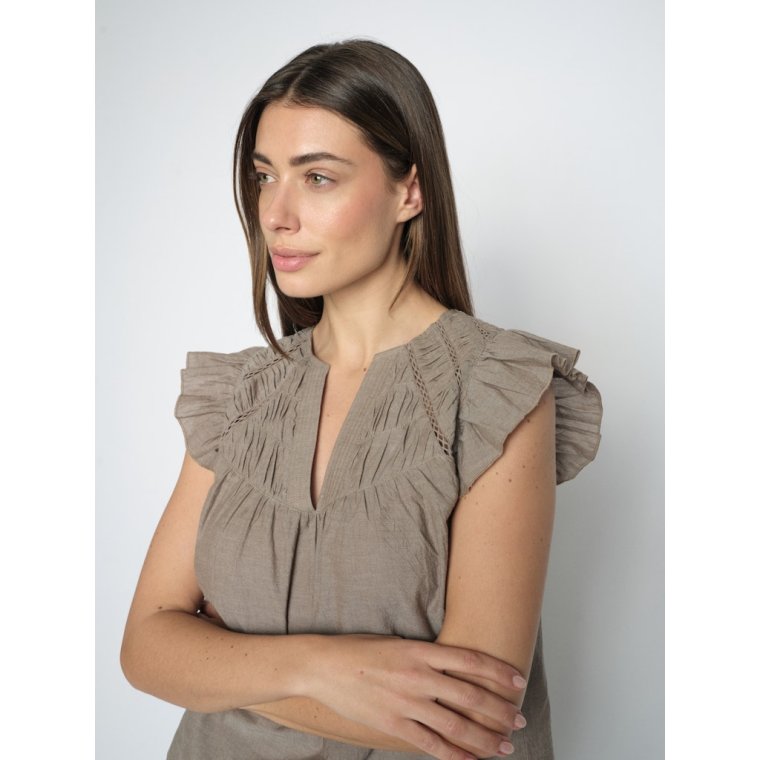 Mos Mosh - MMWoda Izha Blouse - Chocolate Chip