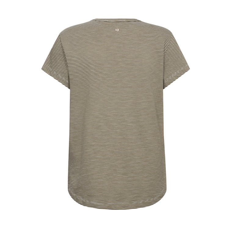 Mos Mosh - MMCamp O-SS Stripe Tee - Burnt Olive