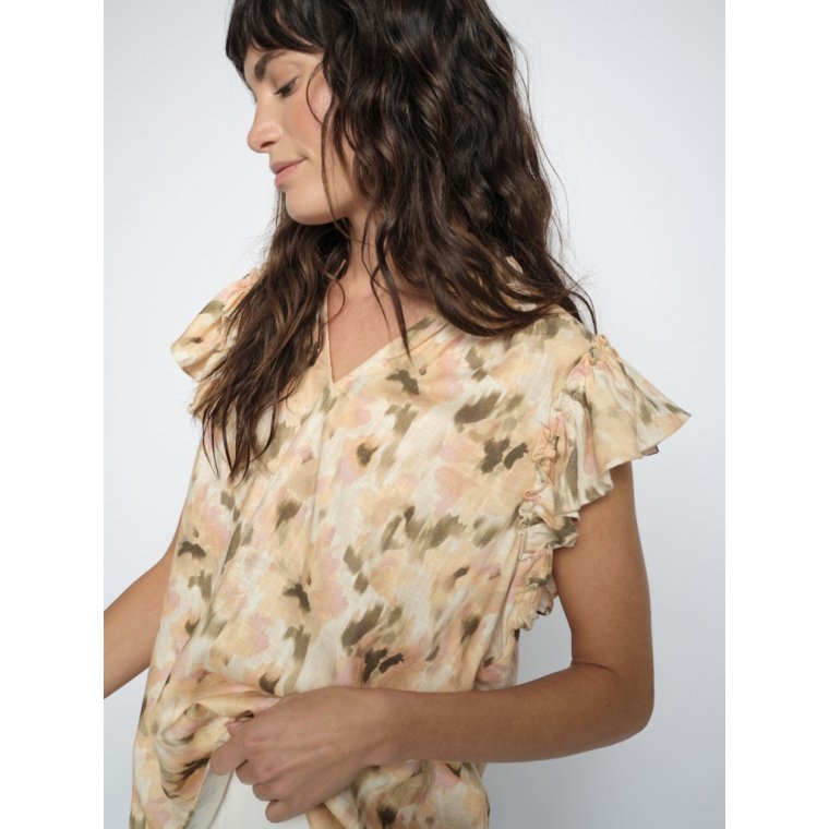 Mos Mosh - MMTea Flower Field Blouse - Burnt Olive