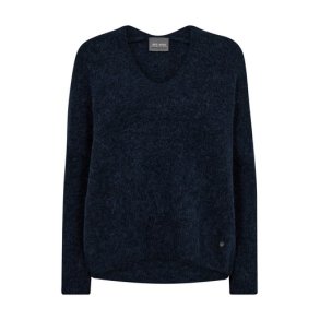 Mos Mosh - MMThora V-Neck Knit - Salute Navy