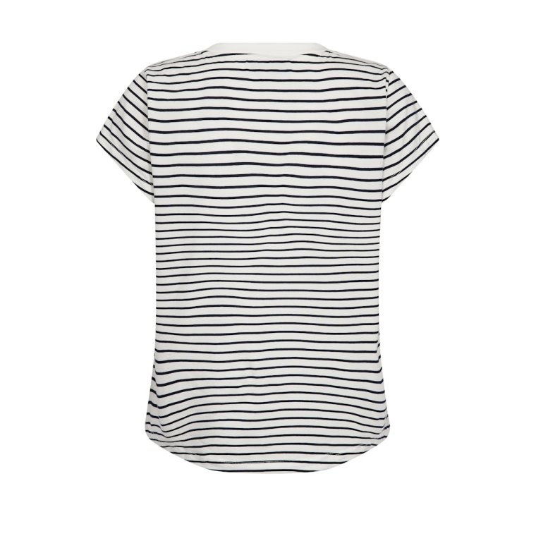 MOS MOSH - MMKala V-SS Stripe Tee - Salute Navy