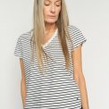 MOS MOSH - MMKala V-SS Stripe Tee - Salute Navy