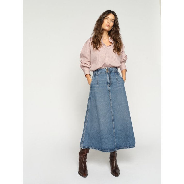 MOS MOSH - MMLeala Denim Skirt - Mid Blue