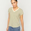 MOS MOSH - MMKala V-SS Stripe Tee - Olive Night