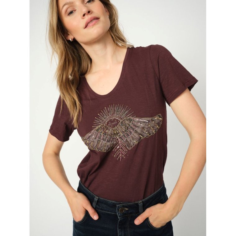 MOS MOSH - MMNadine O-SS Deco Tee - Fudge